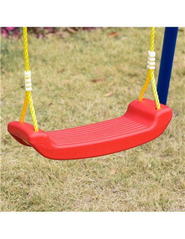 Outsunny Kids Swing Set Toddler Swing Adjustable Rope Heavy Duty A-Frame Stand Outdoor Playset for 3-8 Years Old Blue