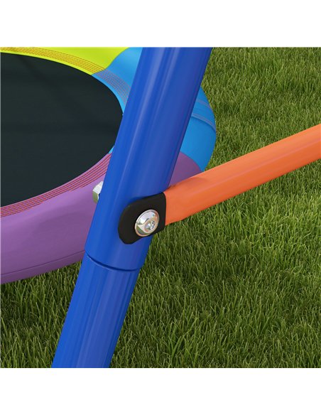 Outsunny Metal Kids Swing Set Nest Swing Seat with A-Frame Structure for Outdoor Use - Multicoloured - pic 129871 | FastDaddyshop