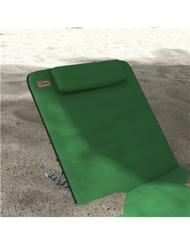 Outsunny Set of Two Metal Frame Beach Chairs, with Reclining Backs - Green