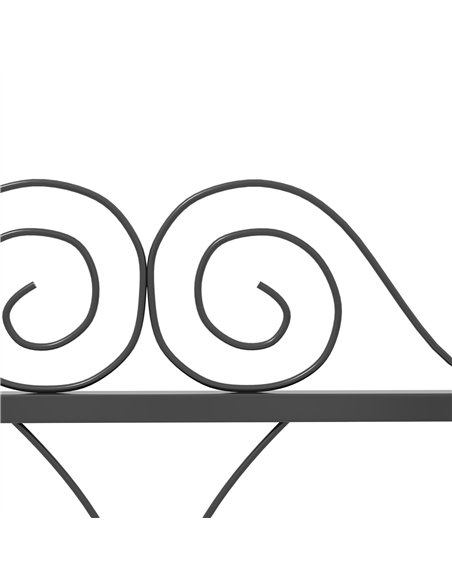 Outsunny Set of Four 57cm Leaf Scroll Metal Fence Panels - Black - pic 129889 | FastDaddyshop