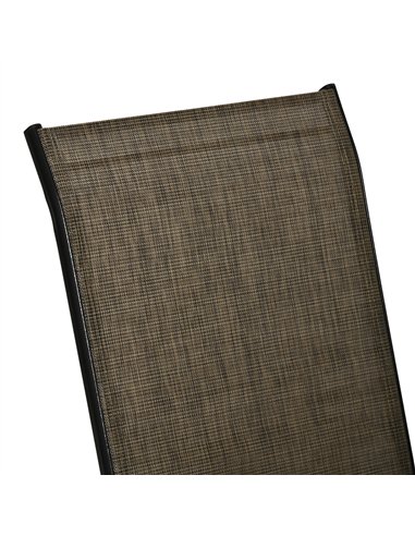 Outsunny Set of Four Stackable Mesh Seat Chairs - Mixed Brown
