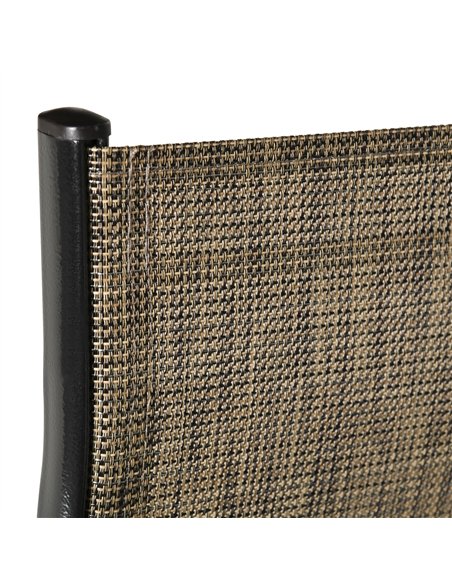Outsunny Set of Four Stackable Mesh Seat Chairs - Mixed Brown - pic 129907 | FastDaddyshop