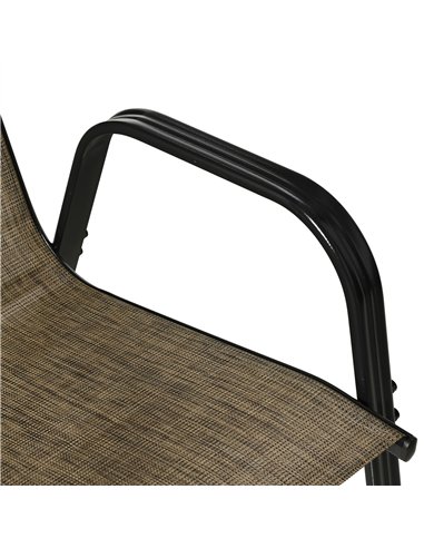 Outsunny Set of Four Stackable Mesh Seat Chairs - Mixed Brown