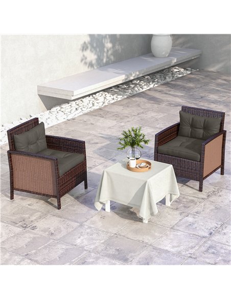 Outsunny 2-Piece Seat Cushions Back Pillows Replacement, Patio Chair Cushions Set for Indoor Outdoor, Charcoal Grey - pic 129928 | FastDaddyshop