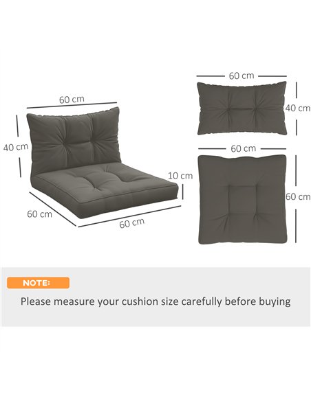Outsunny 2-Piece Seat Cushions Back Pillows Replacement, Patio Chair Cushions Set for Indoor Outdoor, Charcoal Grey - pic 129929 | FastDaddyshop