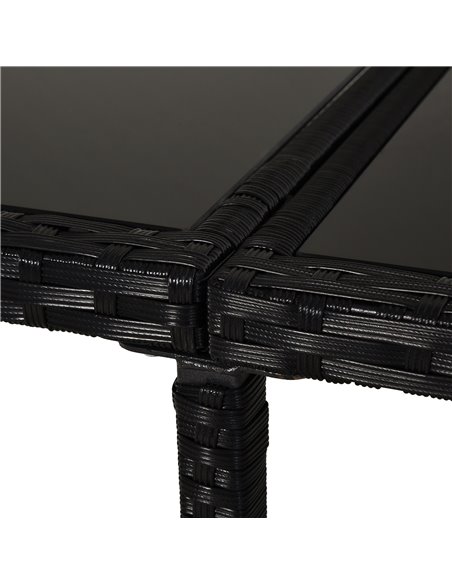 Outsunny 11PC Rattan Garden Furniture Outdoor Patio Dining Table Set Weave Wicker 10 Seater Stool Black - pic 12993 | FastDaddyshop
