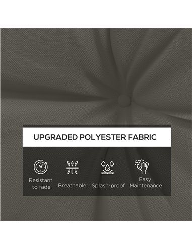 Outsunny 2-Piece Seat Cushions Back Pillows Replacement, Patio Chair Cushions Set for Indoor Outdoor, Charcoal Grey