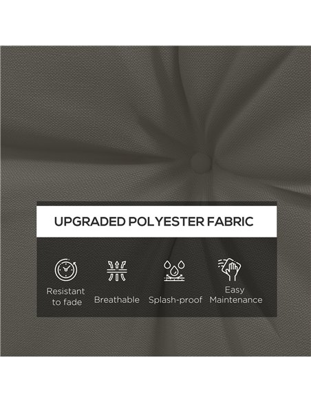 Outsunny 2-Piece Seat Cushions Back Pillows Replacement, Patio Chair Cushions Set for Indoor Outdoor, Charcoal Grey - pic 129930 | FastDaddyshop