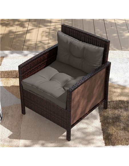 Outsunny 2-Piece Seat Cushions Back Pillows Replacement, Patio Chair Cushions Set for Indoor Outdoor, Charcoal Grey - pic 129934 | FastDaddyshop