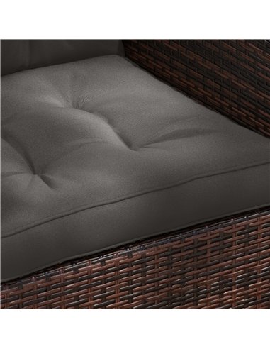 Outsunny 2-Piece Seat Cushions Back Pillows Replacement, Patio Chair Cushions Set for Indoor Outdoor, Charcoal Grey