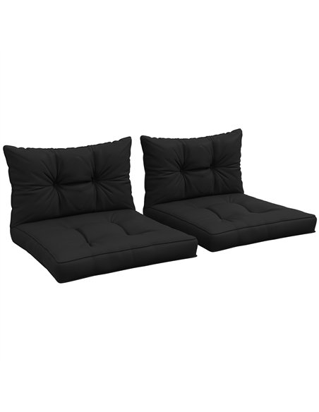 Outsunny 2-Piece Seat Cushions Back Pillows Replacement, Patio Chair Cushions Set for Indoor Outdoor, Black - pic 129936 | FastDaddyshop
