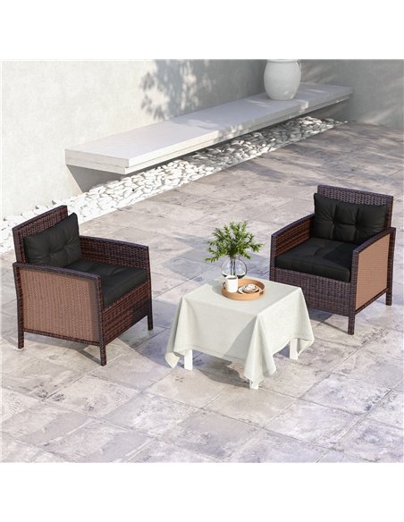 Outsunny 2-Piece Seat Cushions Back Pillows Replacement, Patio Chair Cushions Set for Indoor Outdoor, Black - pic 129937 | FastDaddyshop