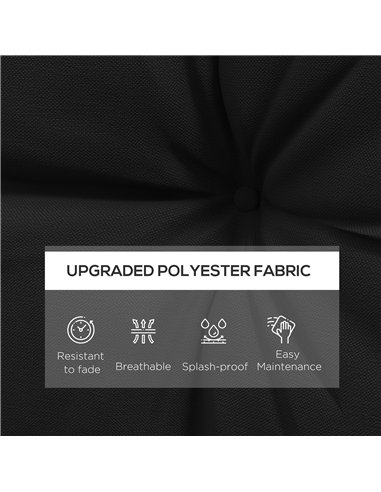Outsunny 2-Piece Seat Cushions Back Pillows Replacement, Patio Chair Cushions Set for Indoor Outdoor, Black