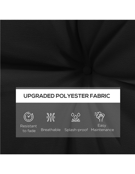 Outsunny 2-Piece Seat Cushions Back Pillows Replacement, Patio Chair Cushions Set for Indoor Outdoor, Black - pic 129939 | FastDaddyshop