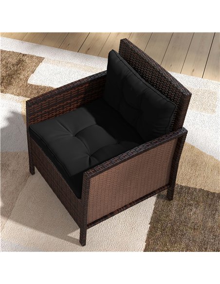 Outsunny 2-Piece Seat Cushions Back Pillows Replacement, Patio Chair Cushions Set for Indoor Outdoor, Black - pic 129943 | FastDaddyshop
