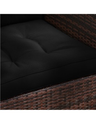 Outsunny 2-Piece Seat Cushions Back Pillows Replacement, Patio Chair Cushions Set for Indoor Outdoor, Black