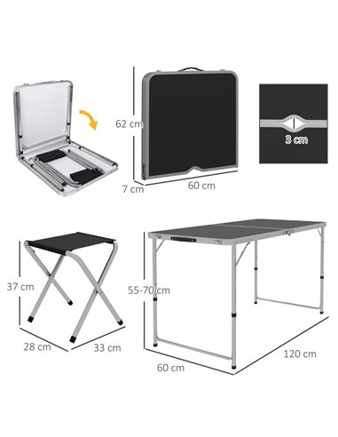 Outsunny Four-Person Foldable Aluminium Picnic Set