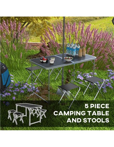 Outsunny Four-Person Foldable Aluminium Picnic Set
