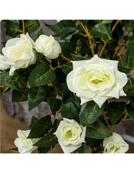 Outsunny Set of Two Faux Rose Trees - White - pic 129987 | FastDaddyshop