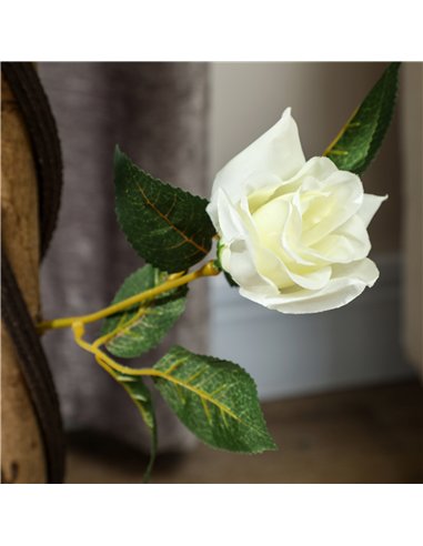 Outsunny Set of Two Faux Rose Trees - White