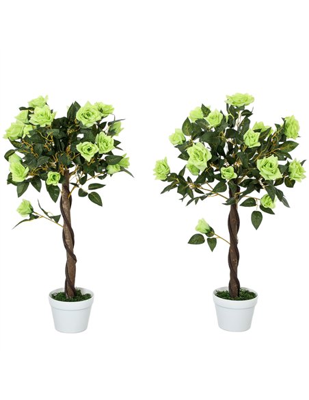 Outsunny Set of Two Faux Rose Trees - Green - pic 129990 | FastDaddyshop