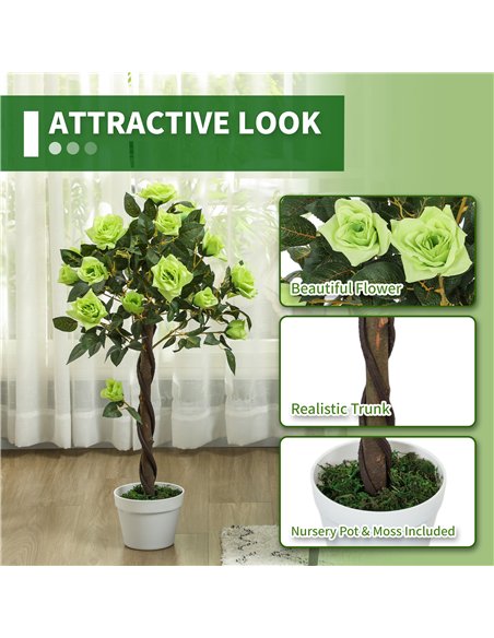 Outsunny Set of Two Faux Rose Trees - Green - pic 129994 | FastDaddyshop