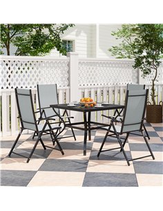 Outsunny Five-Piece Steel Frame Patio Set - Grey/Black 2