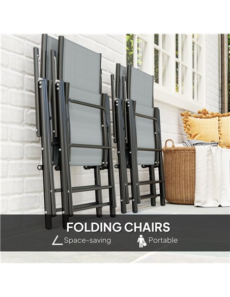 Outsunny Five-Piece Steel Frame Patio Set - Grey/Black - pic 130002 | FastDaddyshop