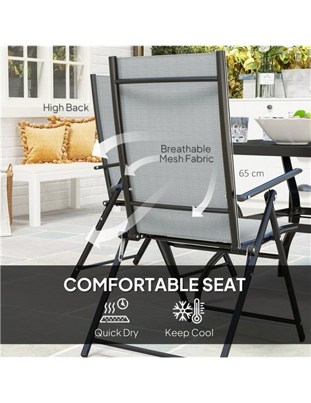 Outsunny Five-Piece Steel Frame Patio Set - Grey/Black - pic 130005 | FastDaddyshop