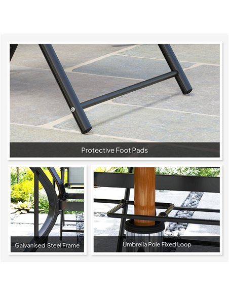 Outsunny Five-Piece Steel Frame Patio Set - Grey/Black - pic 130006 | FastDaddyshop