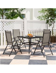 Outsunny Five-Piece Steel Frame Patio Set - Khaki/Black 2