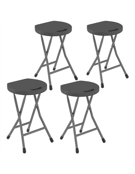 Outsunny Set of Four Folding Carry Stools - Charcoal Grey - pic 130035 | FastDaddyshop