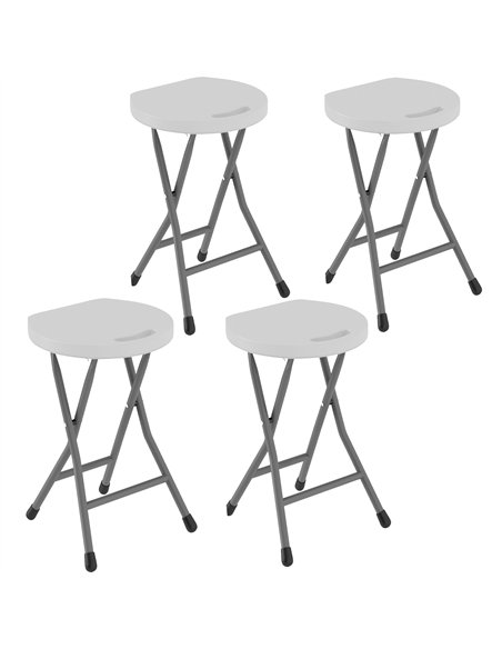 Outsunny Set of Four Folding Carry Stools - White - pic 130071 | FastDaddyshop