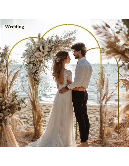 Outsunny Wedding Arch Frame Set, 2.2, 2, 1.8 m Metal Arch Backdrop Stand Set of 3, Balloon Arch Stand Set for Birthday Party, Br - pic 130103 | FastDaddyshop