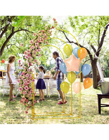 Outsunny Wedding Arch Frame Set, 2.2, 2, 1.8 m Metal Arch Backdrop Stand Set of 3, Balloon Arch Stand Set for Birthday Party, Br