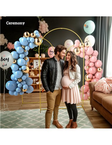 Outsunny Wedding Arch Frame Set, 2.2, 2, 1.8 m Metal Arch Backdrop Stand Set of 3, Balloon Arch Stand Set for Birthday Party, Br