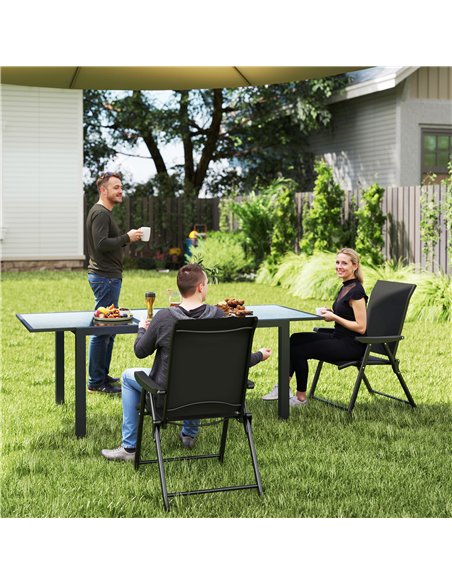 Outsunny Set of Two Folding Outdoor Chairs - Black - pic 130117 | FastDaddyshop