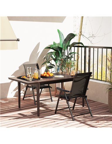 Outsunny Set of Two Folding Outdoor Chairs - Black
