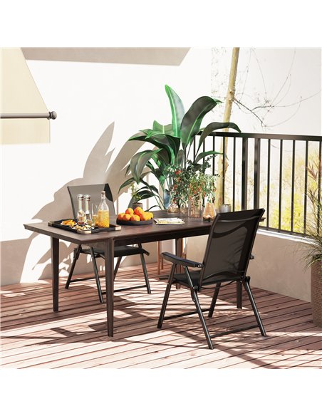 Outsunny Set of Two Folding Outdoor Chairs - Black - pic 130123 | FastDaddyshop