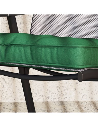 Outsunny Set of 4 Garden Seat Cushion with Ties, 42 x 42cm Replacement Dining Chair Seat Pad, Green