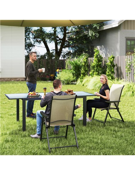 Outsunny Set of Two Folding Outdoor Chairs - Brown/Black - pic 130135 | FastDaddyshop