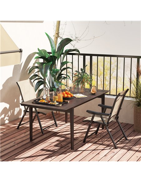 Outsunny Set of Two Folding Outdoor Chairs - Brown/Black - pic 130141 | FastDaddyshop