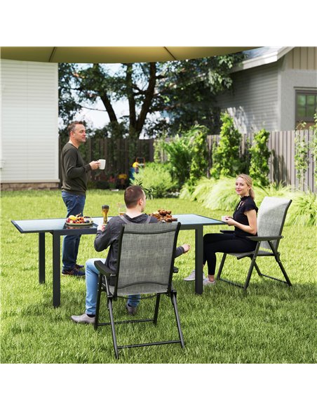 Outsunny Set of Two Folding Outdoor Chairs - Black/Grey - pic 130144 | FastDaddyshop