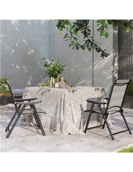 Outsunny Set of Two Folding Outdoor Chairs - Black/Grey - pic 130149 | FastDaddyshop
