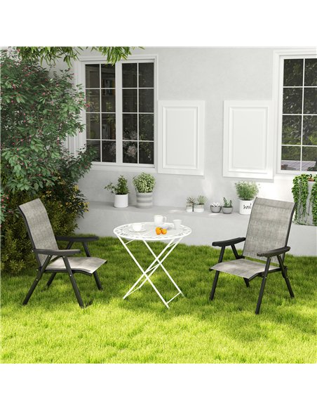 Outsunny Set of Two Folding Outdoor Chairs - Black/Grey - pic 130151 | FastDaddyshop