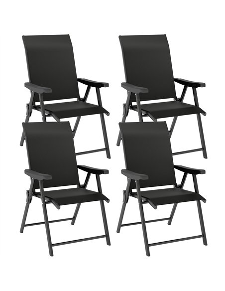 Outsunny Set of Four Folding Outdoor Chairs - Black - pic 130152 | FastDaddyshop