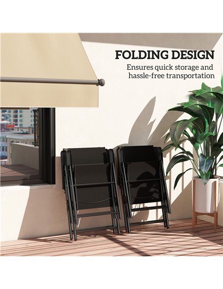 Outsunny Set of Four Folding Outdoor Chairs - Black - pic 130156 | FastDaddyshop