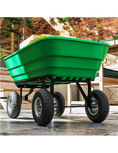 Outsunny Set of 4 Pneumatic Wheels, 10" Wheelbarrow Wheels Replacement for Barn Carts, Hose Carts, Garden Carts, Sack Trucks, Bl