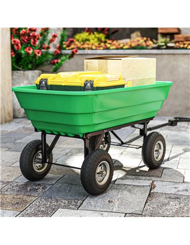 Outsunny Set of 4 Pneumatic Wheels, 10" Wheelbarrow Wheels Replacement for Barn Carts, Hose Carts, Garden Carts, Sack Trucks, Bl