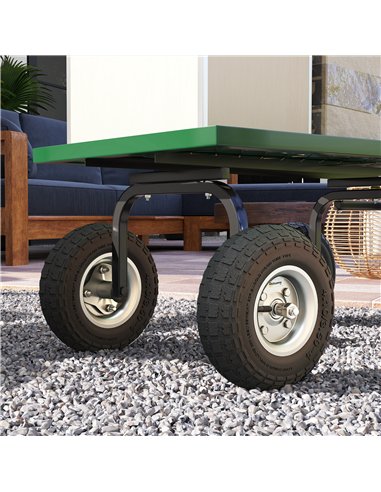Outsunny Set of 4 Pneumatic Wheels, 10" Wheelbarrow Wheels Replacement for Barn Carts, Hose Carts, Garden Carts, Sack Trucks, Bl